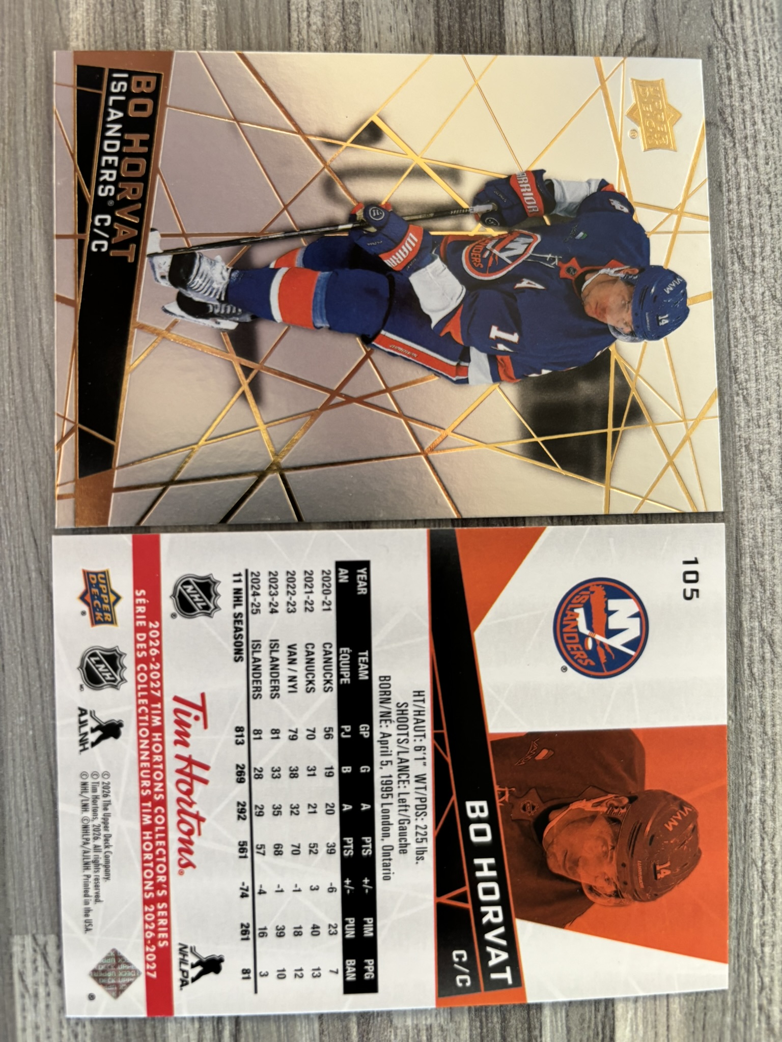 2026-27 Upper Deck Tim Hortons Collector'S Series — Bo Horvat · #105