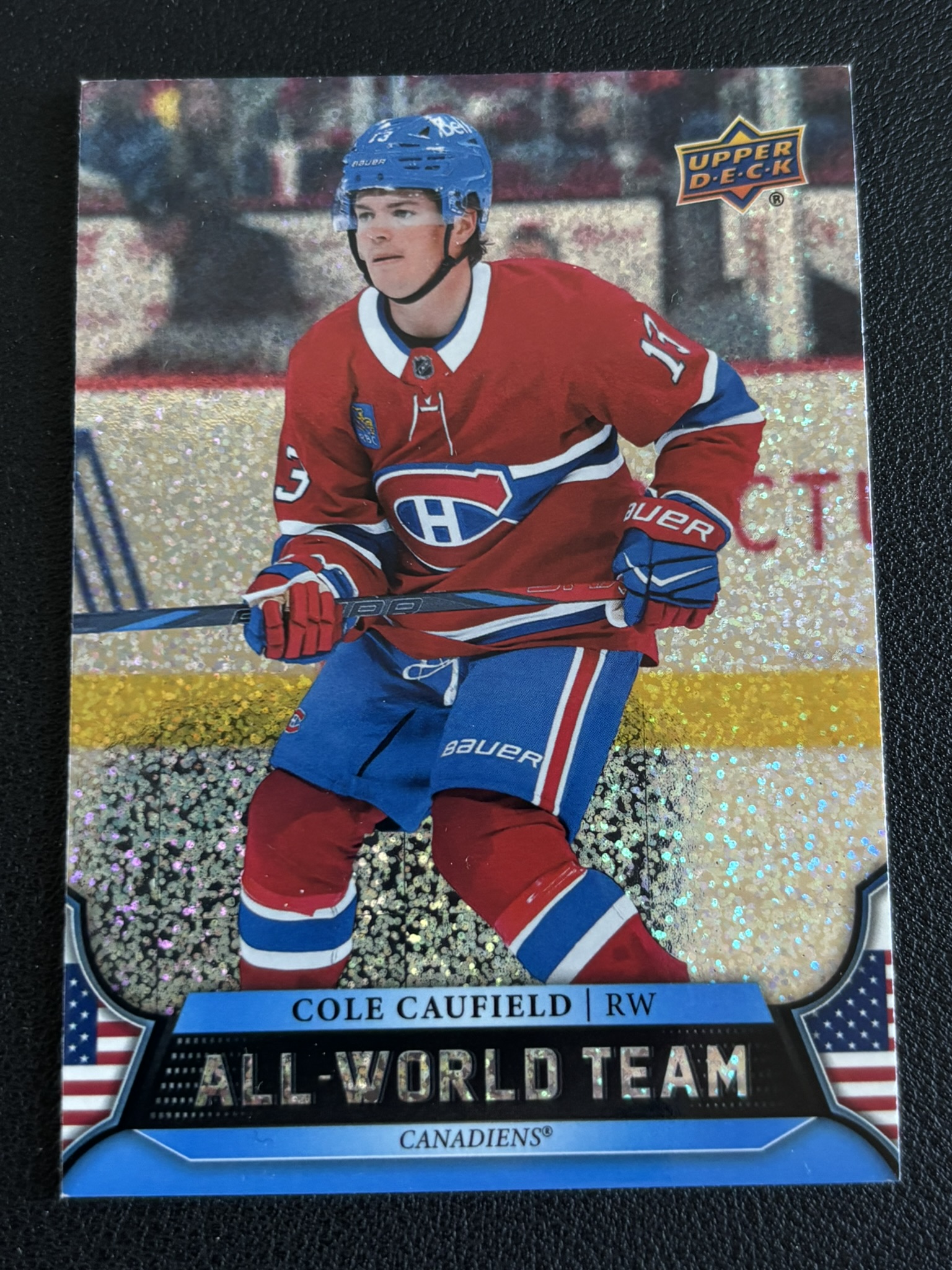 2025-26 Upper Deck Extended Series — Cole Caufield · All-World Team · All-World Team – Speckle · #AWT-20