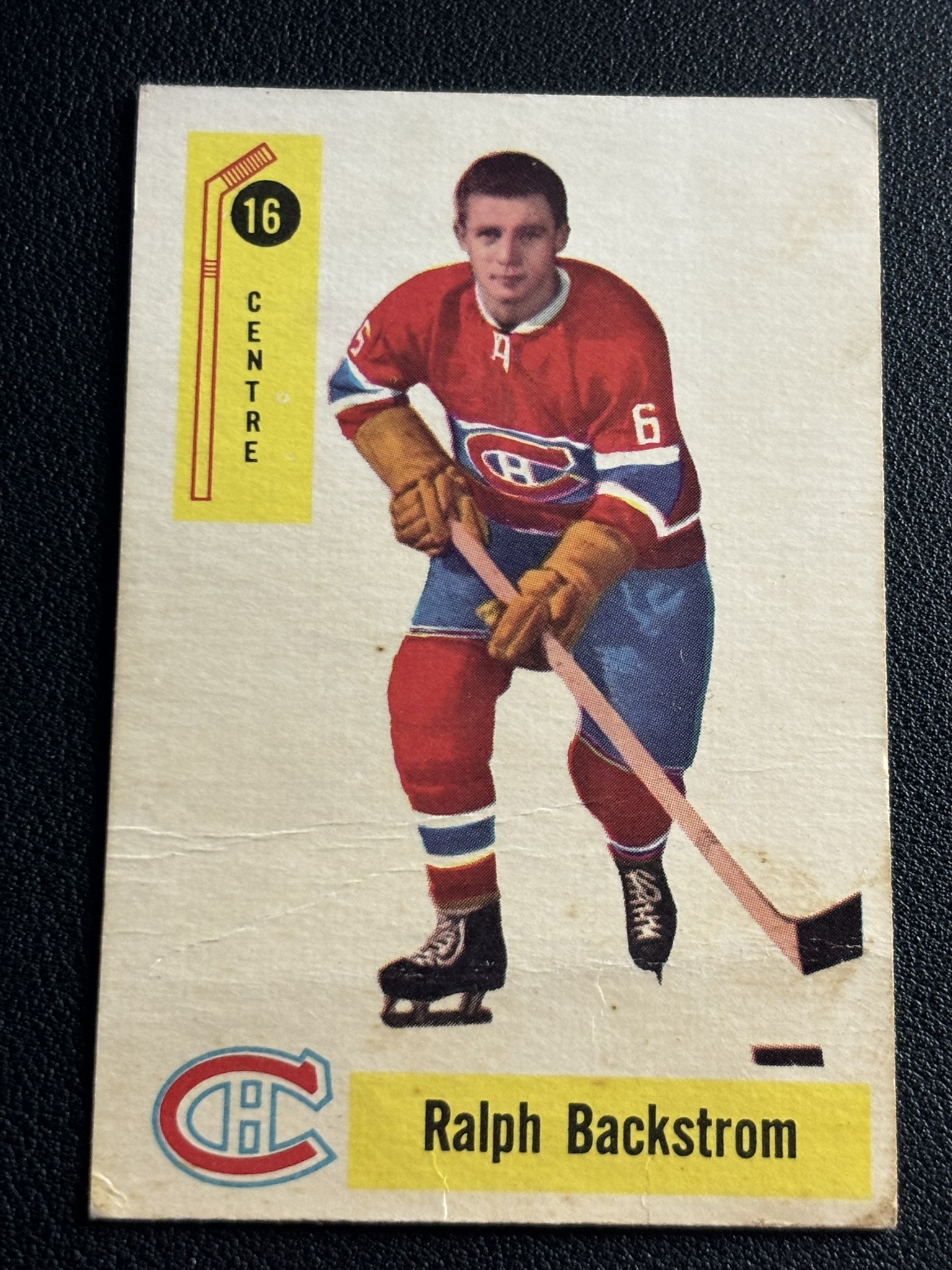 1958-59 Parkhurst Base — Ralph Backstrom · #16 RC · #16